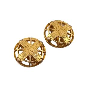 Chanel Gold Plating Clip Earrings Gold