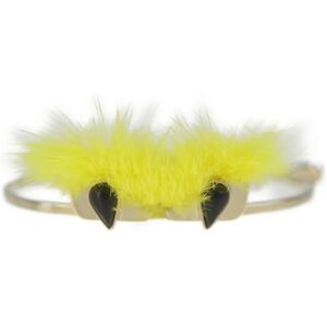 Fendi monster bracelet metal fur gold yellow bangle