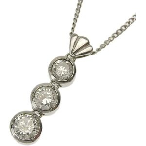 Seiko three diamond necklace Pt850/Pt900 0.306ct/0.349ct/0.393ct 5.3g