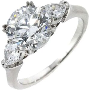 HARRY WINSTON Diamond 2.15ct D/VS1/3EX No. 10 Ring Round Pear Shape Pt Platinum HW