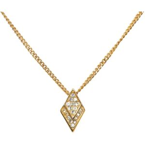 Christian Dior Dior Diamond Rhinestone Necklace Gold Plated Women's