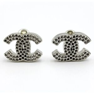 Chanel Earrings Coco Mark Punching Accessories Silver Fashion Women's Men's 03P