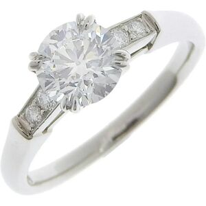 Harry Winston Round Cut D-FL-VG Trist Pt950 Platinum x Diamond No. 10 0.90 Women's Ring S