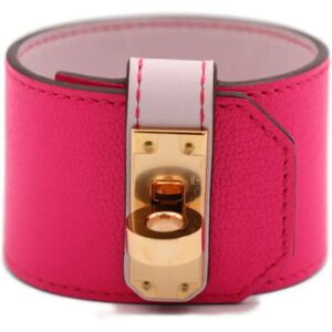 Hermes Kelly Twist GM Bracelet Size T2 Vaux Swift Rose Pop Pink Gold Hardware U Engraved