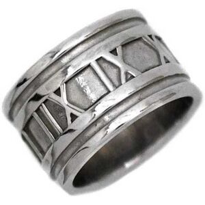 Tiffany & Co. TIFFANY Ring Silver Atlas No. 9 Ag 925 &Co. Roman Numeral Women's Fashion Accessories