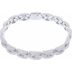 Cartier Maillon Panthere Fine 3-row Pave Diamond Women's K18 White Gold Bracelet