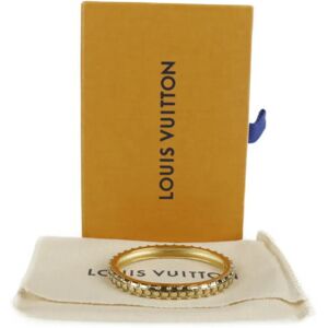 LOUIS VUITTON Brasserie Must-Have Bracelet M64515 Notation Size S Metal Gold Bangle