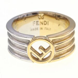 Fendi ring F is 8AG796 gold silver metal S size 11.5 combination men's women's