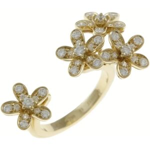 VAN CLEEF & ARPELS Socrates Entre Le Door Ring No. 12.5 18K Yellow Gold Diamond Women's