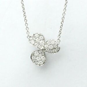 Tiffany & Co. TIFFANY Open Paper Flower Necklace Platinum Diamond Men,Women Fashion Pendant Necklace [Silver]