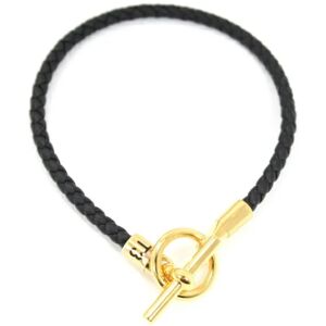 Hermes Bracelet Grennan H T3 Black Women's Men's  Fashion KM2524