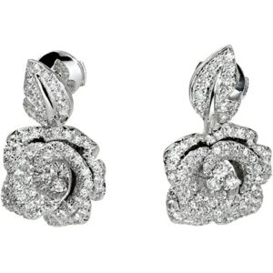 Christian Dior Dior medium rose bagatelle K18WG white gold earrings