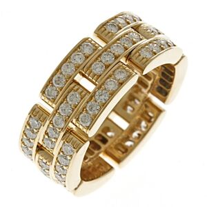 Cartier Mailon Panthere Ring No. 13 18k K18 Yellow Gold Diamond Women's