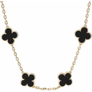 VAN CLEEF & ARPELS Alhambra Onyx 20 Motif Women's K18 Yellow Gold Necklace