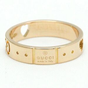 Gucci Icon Pink Gold [18K] Fashion No Stone Band Ring Pink Gold