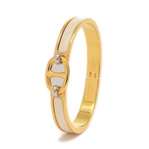 Hermes Click Chaine d'Ancre Bangle Gold Ivory