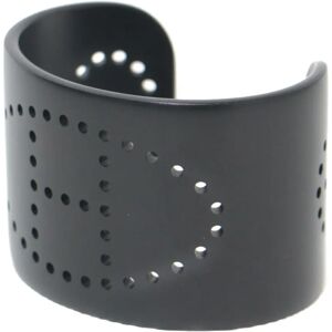 Hermes Bangle Bracelet Cuff Accessory Black T2 Evelyn Punching Logo Aluminum