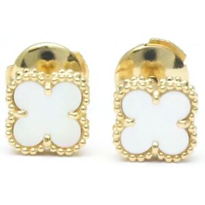 VAN CLEEF & ARPELS Sweet Alhambra VCARA44800 Shell Yellow Gold [18K] Stud Earrings Gold