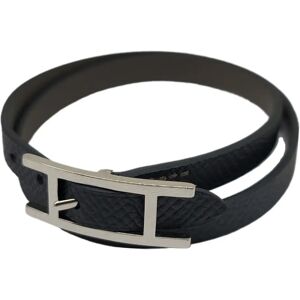 Hermes Api Bracelet T Engraved Gray Black Leather SV Hardware Brace Accessories Fashion Women Men Unisex