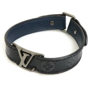 LOUIS VUITTON Bracelet Monogram Eclipse LV Cutout Canvas Black Gray Men's M6782D