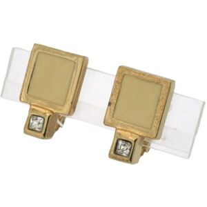 Christian Dior Earrings Gold GP Square Stone Ladies