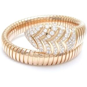 Bulgari Serpenti Bangle ML Diamond Tubogas Single Spiral Snake K18PG Pink Gold 290958