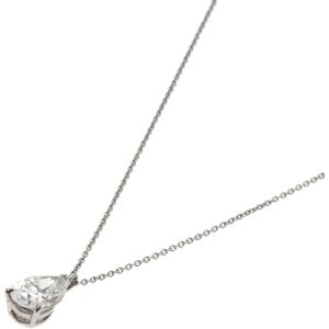 Tiffany & Co. TIFFANY Pear Shape 1P Diamond Necklace Platinum PT950 Women's &Co.