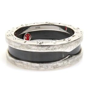 BVLGARIBulgari  Ring Save the Children B Zero One Silver 925 Black x Unisex Ceramic No. 9