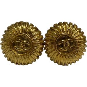 Chanel Cocomark Logo Motif Earrings Accessories Gold