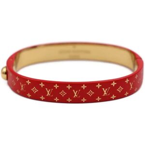 LOUIS VUITTON cuff nanogram bracelet M67197 notation size S metal red gold fittings