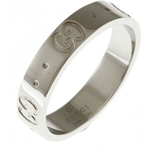 Gucci Icon Ring No. 9.5 18K K18 White Gold Women's