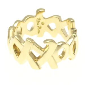 Tiffany & Co. TIFFANY LOVE & KISS Ring Yellow Gold [18K] Fashion No Stone Band Ring Gold