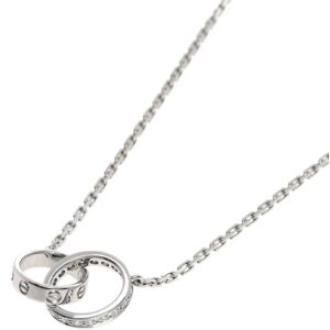 Cartier Baby Love Diamond Necklace K18 White Gold Women's