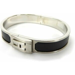 Hermes jet bracelet bangle black matte silver accessory plated unisex men's women's accessories noir matt