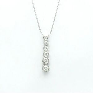 Tiffany & Co. TIFFANY Jazz Drop Necklace Platinum Diamond Women,Men Fashion Pendant Necklace [Silver]