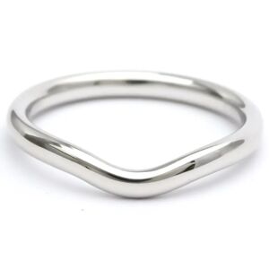 Tiffany & Co. TIFFANYPolished  Curved Band Ring US 5.5 Platinum Band Ring BF552839