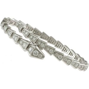 Bulgari Serpenti Viper Single Coil Bangle 18K Diamond Ladies