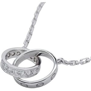 Cartier Necklace Ladies 750WG Diamond Baby Love LOVE White Gold B7013700 Polished