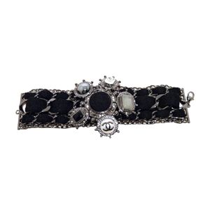 Chanel Black Wool and Gunmetal limited Edition Charm Bracelet