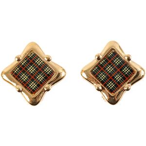 Burberry Diamond Check Plate Earrings