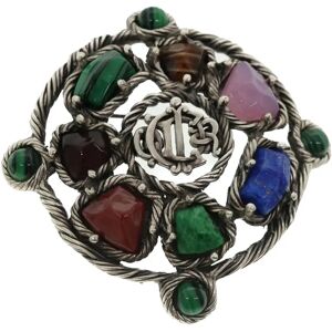 Christian Dior Brooch metal Silver Auth am3560