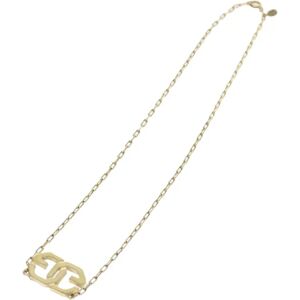 Givenchy Necklace Metal Gold Tone Auth am4866