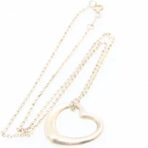 Tiffany & Co. TIFFANY&Co. Open heart Necklace Silver Auth am1153g