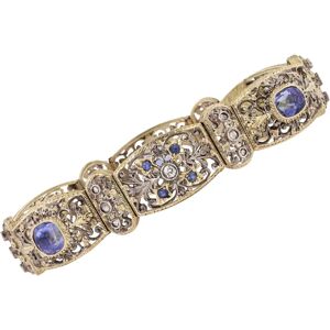 Vintage 1930s Natural Ceylon Sapphires and Diamonds 18 Karat Yellow Gold Bracelet