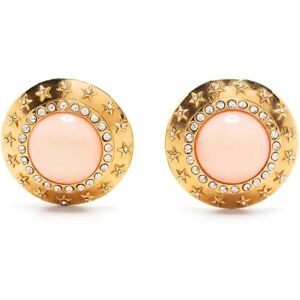 Chanel Coral Cabochon Rhinestone Earrings, Gold/Coral PinkThis item has been used and may have some minor flaws. Before purchasing, please refer to the images for the exact condition of the item.