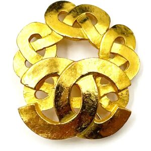 Chanel Vintage Gold Plated CC Twisted Small Brooch