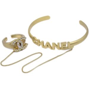 Chanel 2001 Logo Bangle Cristal CC Ring Set #6 51011