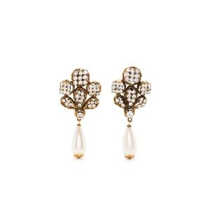 Chanel Pearl and Rhinestone Earrings, Gold Plated/WhiteThis item has been used and may have some minor flaws. Before purchasing, please refer to the images for the exact condition of the item.