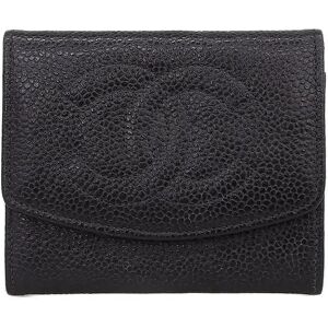 Chanel Around 1997 Made Caviar Skin Cc Mark Stitch Coin Case Black