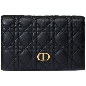 Christian Dior Caro long Wallet in black cannage leather, GHW - Size: The​ ​Dior​ ​Caro​ ​long​ ​wallet​ ​delivers​ ​a​ ​contemporary​ ​version​ ​of​ ​the​ ​iconic​ ​Cannage​ ​stitching.​ ​Crafted​ ​in​ ​black​ ​calf​ ​leather,​ ​it​ ​features​ ​a​ ​flap​